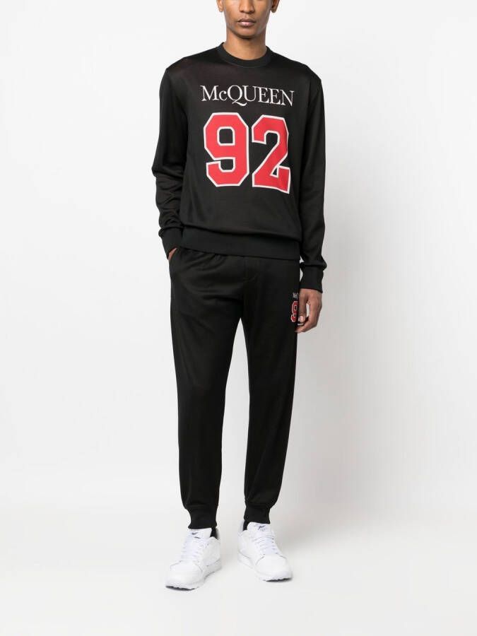 Alexander McQueen Sweater met logodetail Zwart