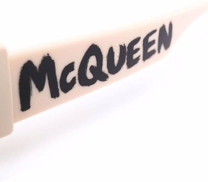 Alexander McQueen Zonnebril met logoprint Wit