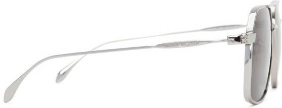 Alexander McQueen Eyewear Zonnebril met piloten montuur Zilver
