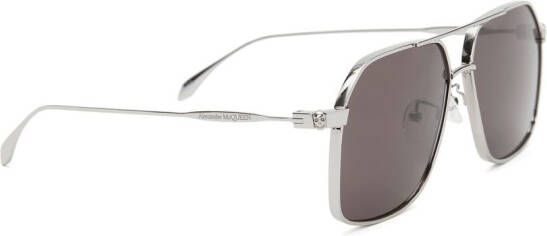 Alexander McQueen Eyewear Zonnebril met piloten montuur Zilver