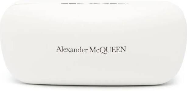 Alexander McQueen Zonnebril met vierkant montuur Zwart