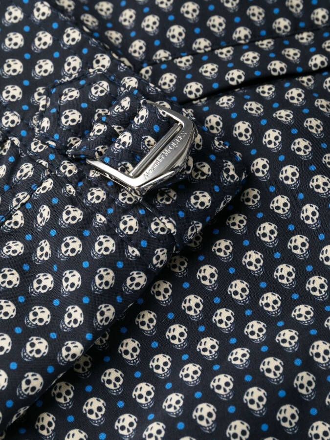 Alexander McQueen Zwembroek met doodskopprint Blauw