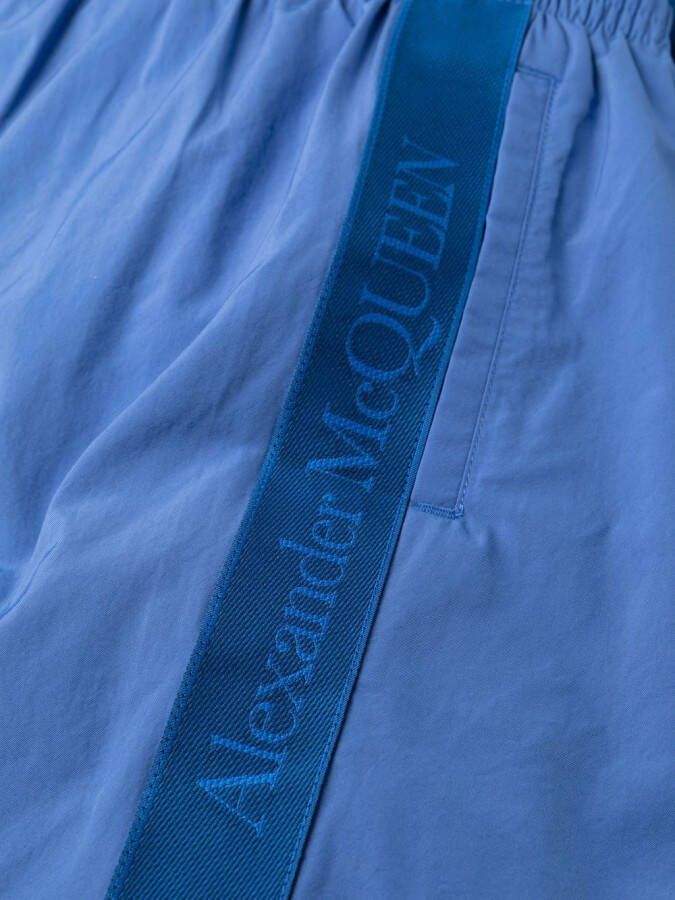 Alexander McQueen Zwembroek met logo-jacquard Blauw