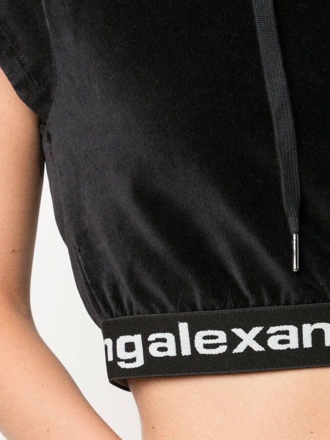 Alexander Wang Cropped hoodie Zwart