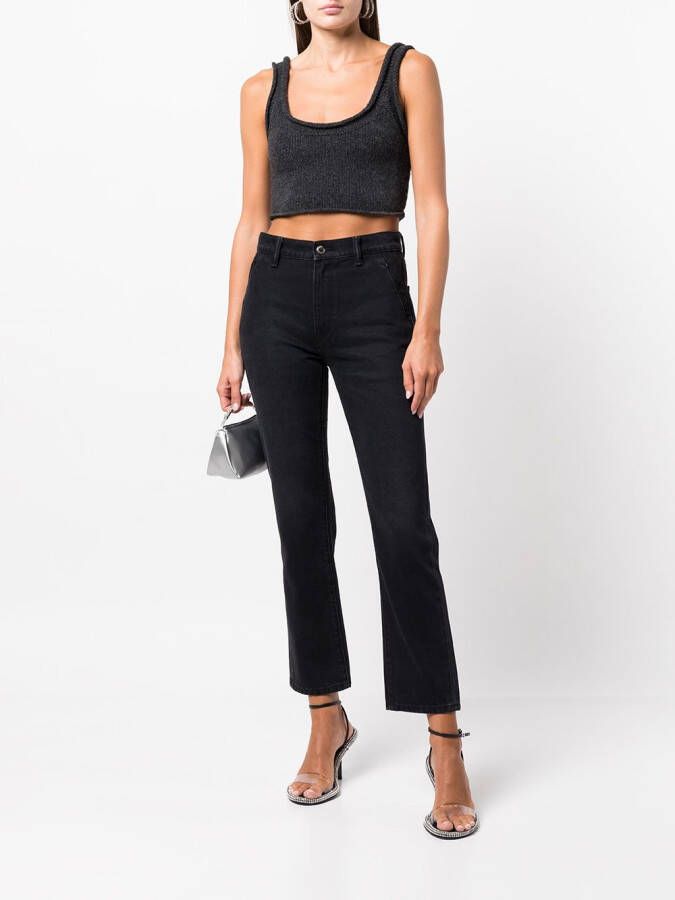 Alexander Wang Cropped tanktop Zwart