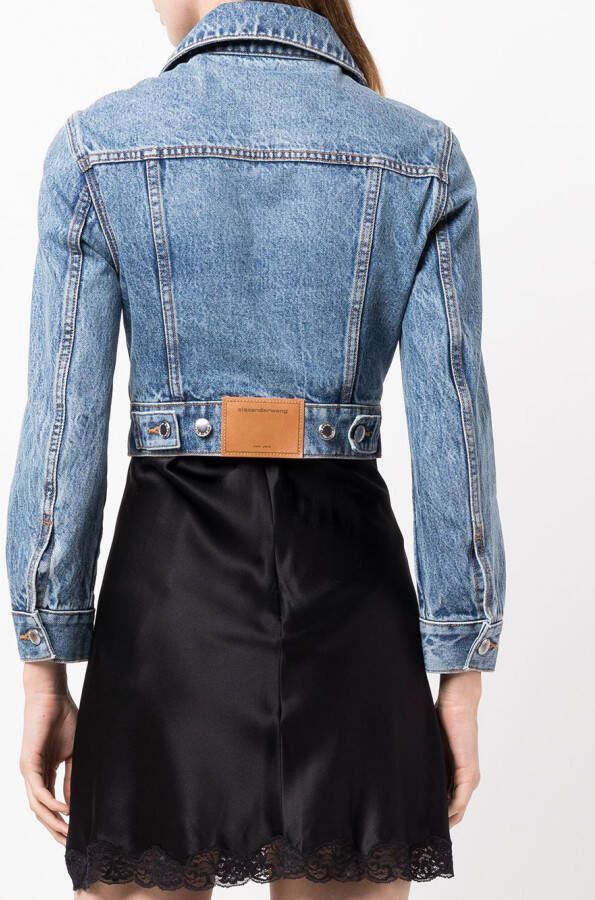 Alexander Wang Cropped truckerjack Blauw