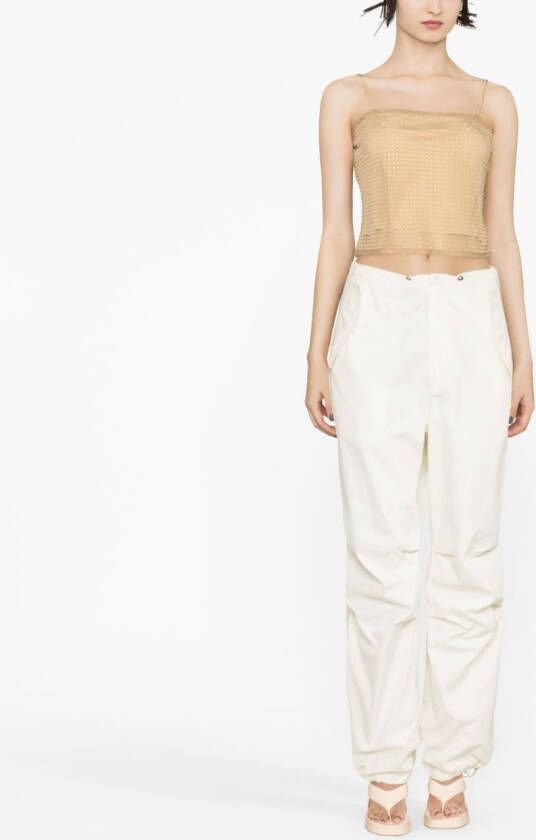 Alexander Wang Top verfraaid met kristallen Beige