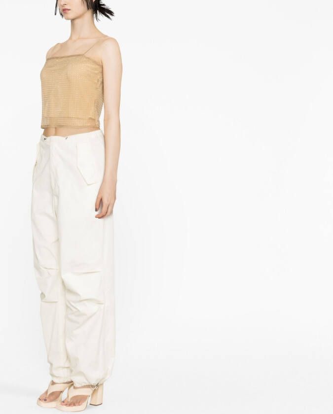 Alexander Wang Top verfraaid met kristallen Beige