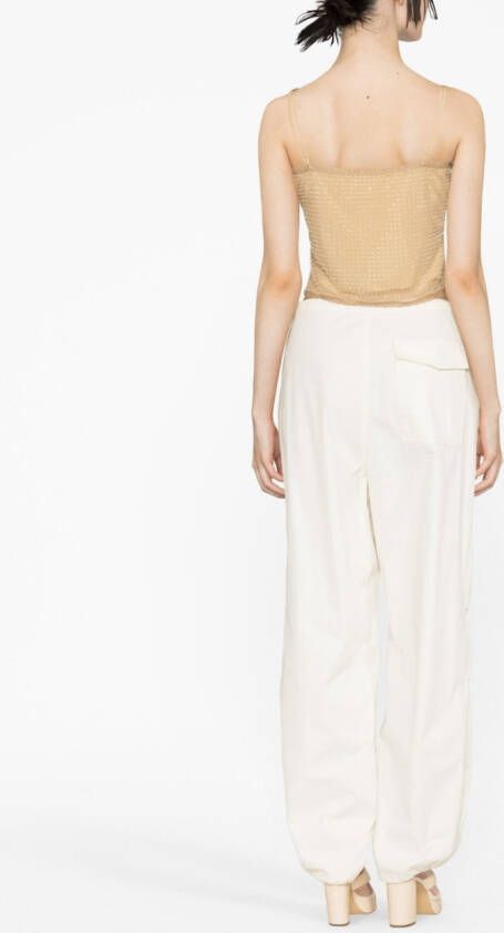 Alexander Wang Top verfraaid met kristallen Beige