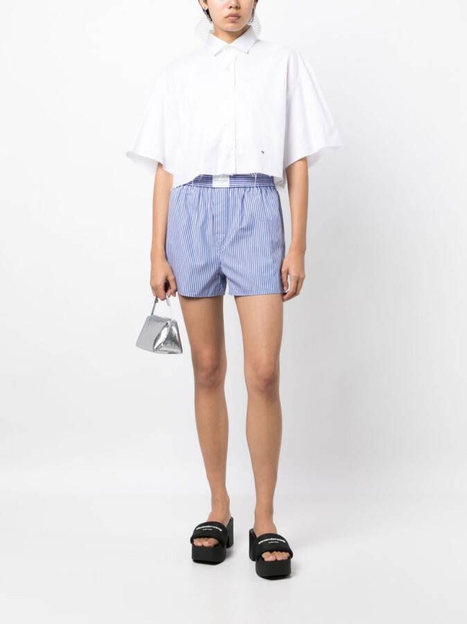 Alexander Wang Gestreepte shorts Blauw