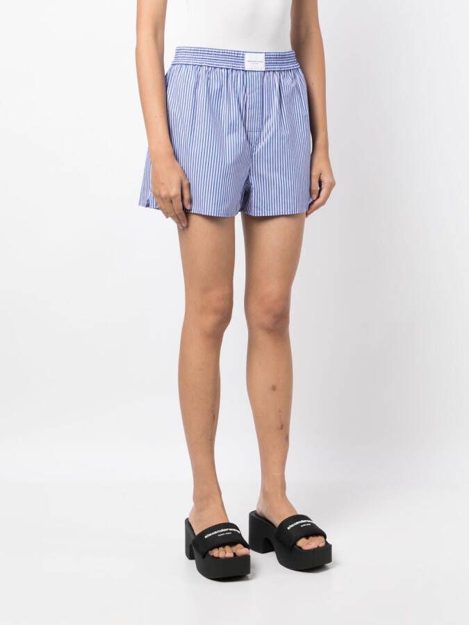 Alexander Wang Gestreepte shorts Blauw