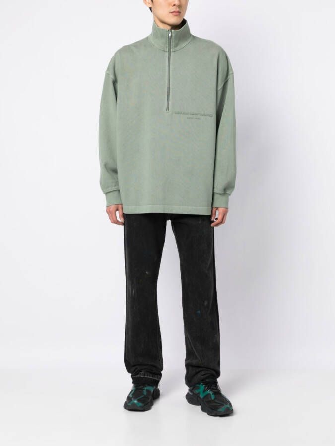 Alexander Wang Sweater met halve rits Groen