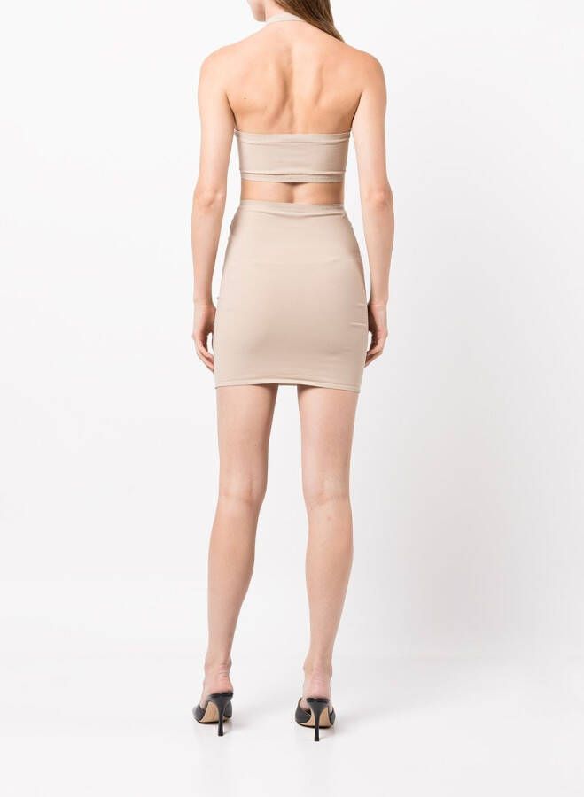 Alexander Wang Halterjurk met logo-afwerking Beige