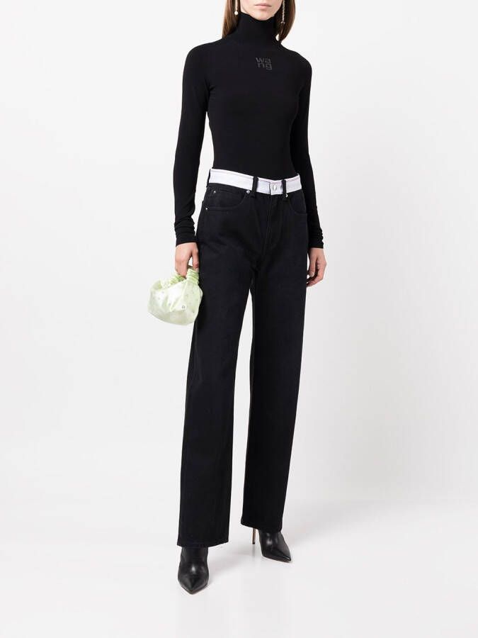 Alexander Wang Jeans met contrasterende tailleband Zwart