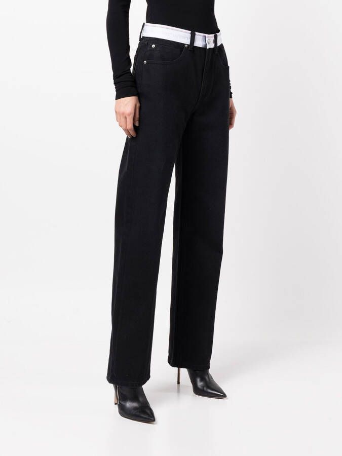 Alexander Wang Jeans met contrasterende tailleband Zwart