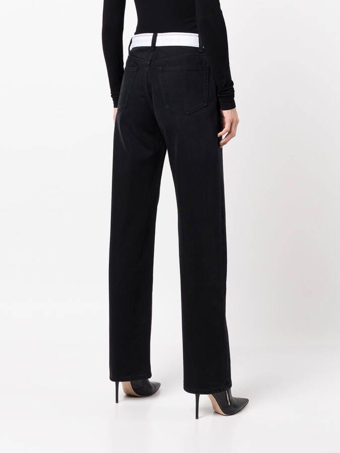 Alexander Wang Jeans met contrasterende tailleband Zwart