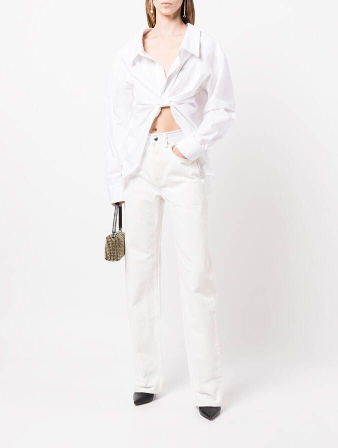Alexander Wang Jeans met logo tailleband Wit