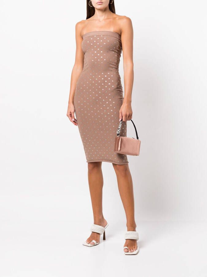 Alexander Wang Jurk met logoprint Bruin