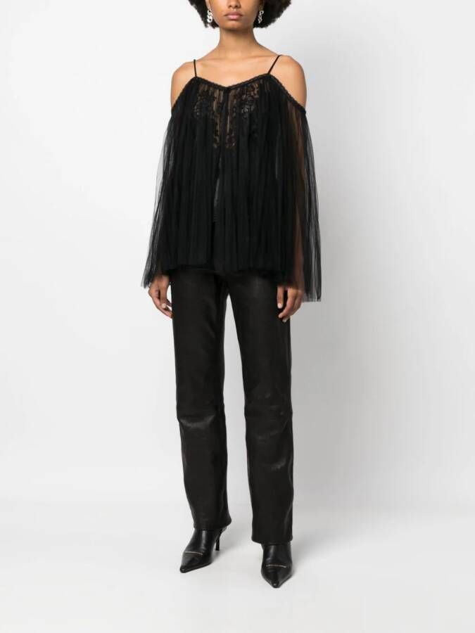 Alexander Wang Tuniek met geborduurd kant Zwart