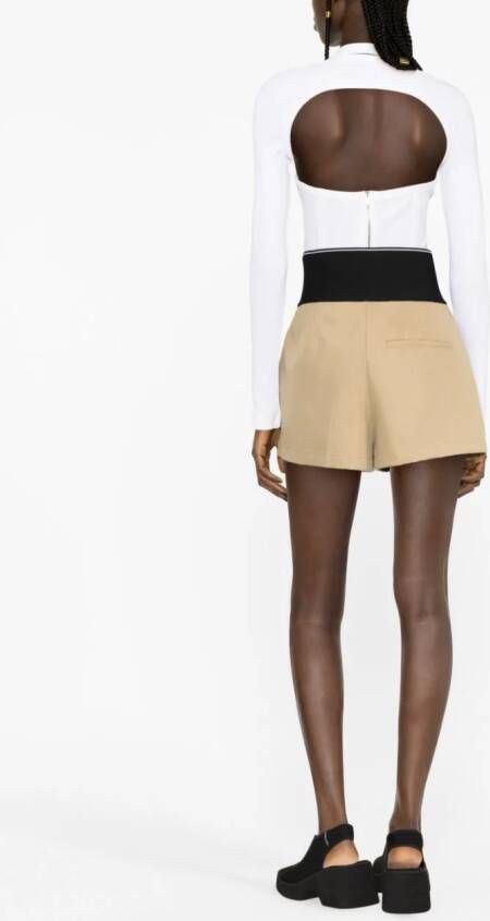 Alexander Wang Shorts met logo taille Beige
