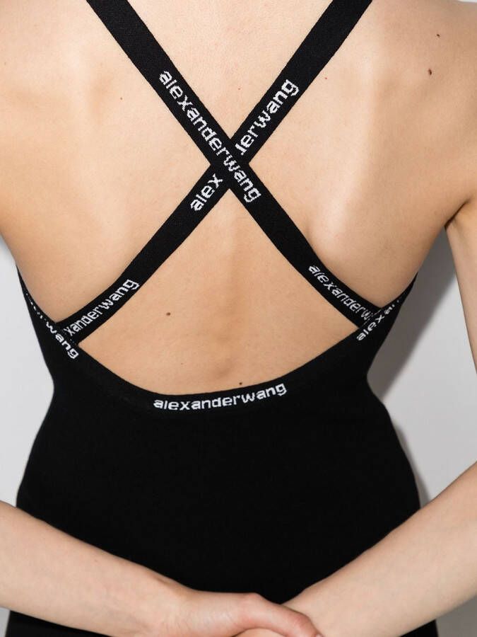 Alexander Wang Mini-jurk met logo Zwart