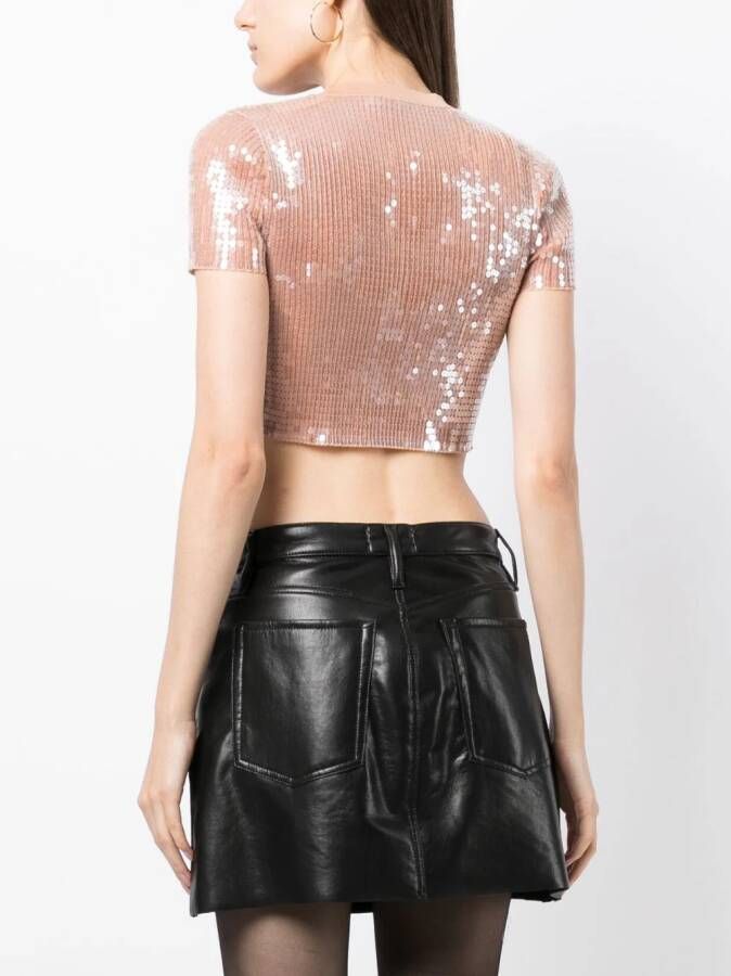 Alexander Wang T-shirt verfraaid met pailletten Roze