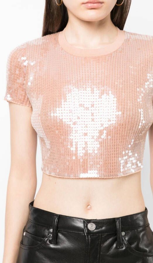 Alexander Wang T-shirt verfraaid met pailletten Roze