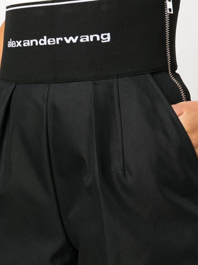 Alexander Wang Shorts met logo tailleband Zwart