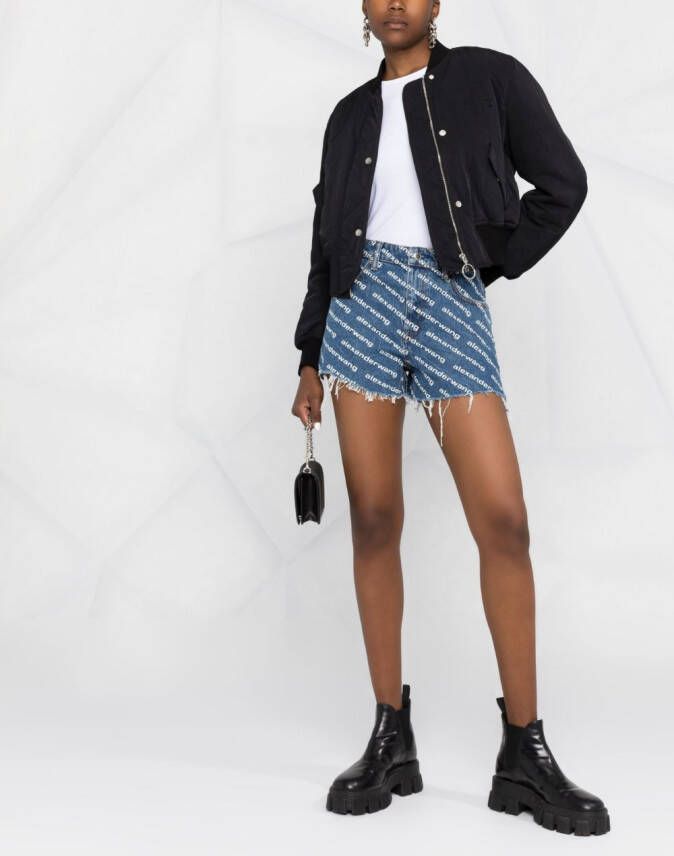 Alexander Wang Shorts met logoprint Blauw