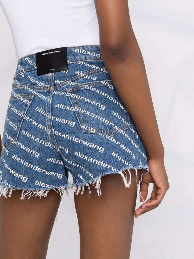 Alexander Wang Shorts met logoprint Blauw