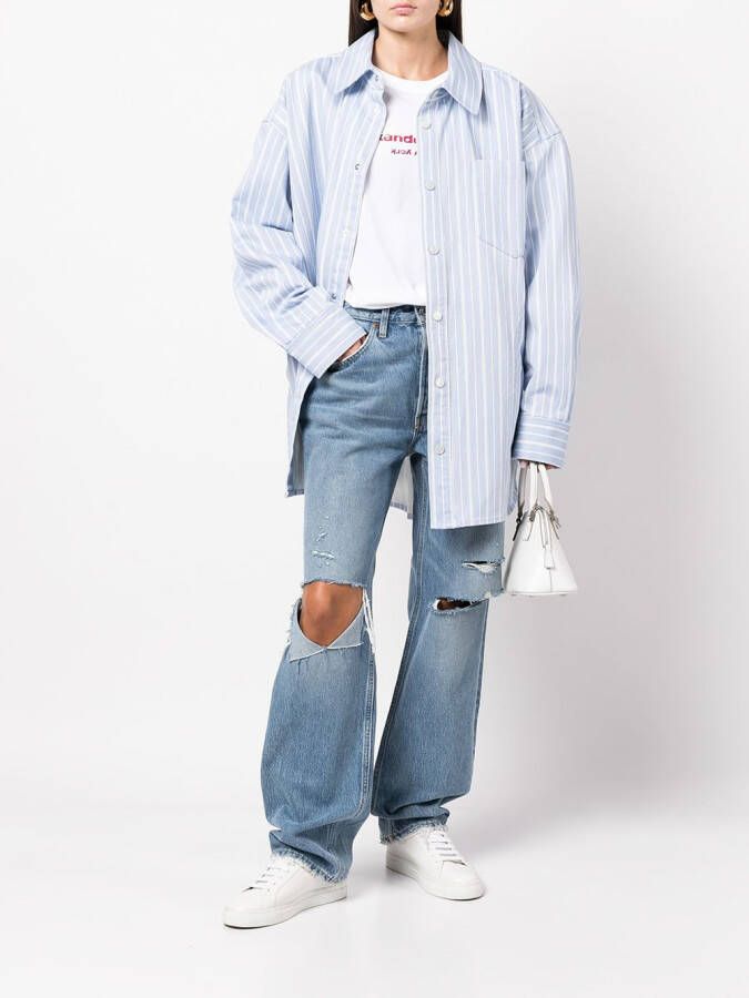 Alexander Wang Gestreept shirtjack Blauw