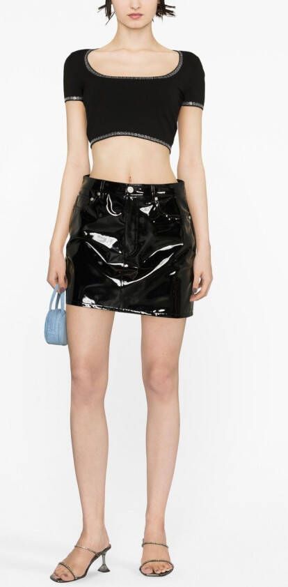 Alexander Wang T-shirt met diepe ronde hals Zwart