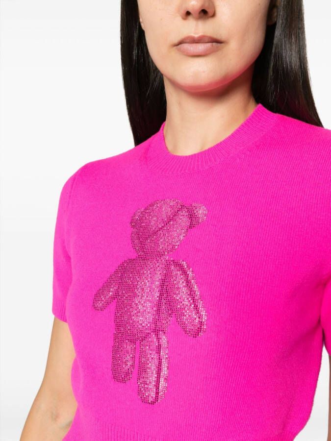 Alexander Wang T-shirt verfraaid met kristallen Roze