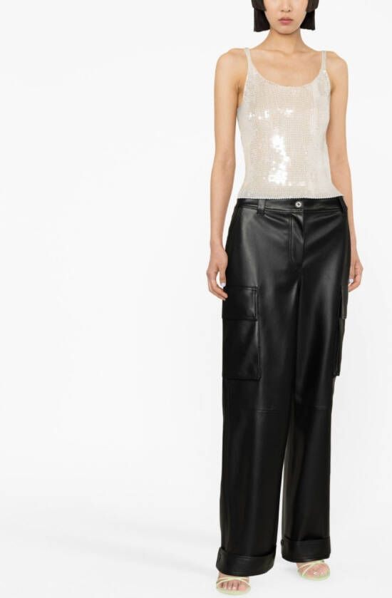 Alexander Wang Tanktop met geborduurde pailletten Beige