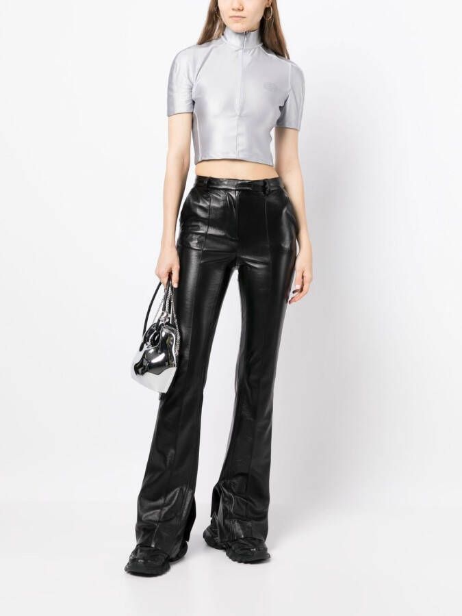 Alexander Wang Top met halve rits Zilver