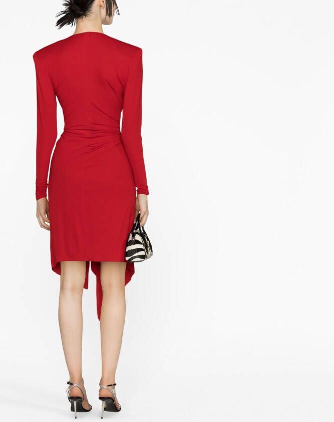Alexandre Vauthier Midi-jurk met gedrapeerd detail Rood