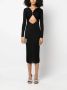 Alexandre Vauthier Midi-jurk met V-hals Zwart - Thumbnail 2
