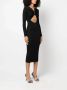 Alexandre Vauthier Midi-jurk met V-hals Zwart - Thumbnail 3