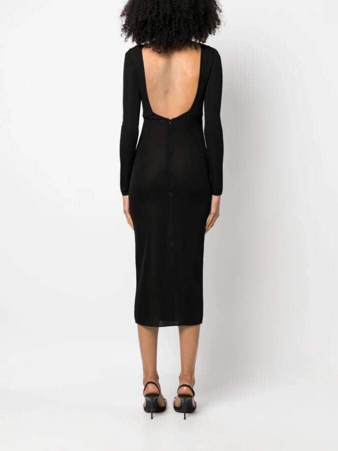 Alexandre Vauthier Midi-jurk met V-hals Zwart