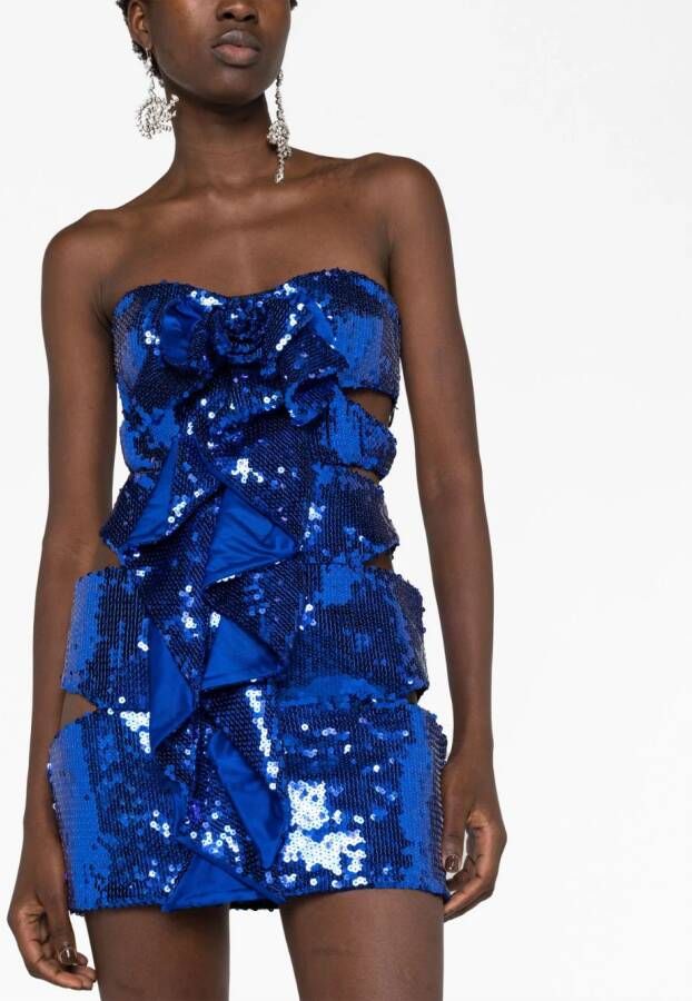 Alexandre Vauthier Strapless mini-jurk Blauw