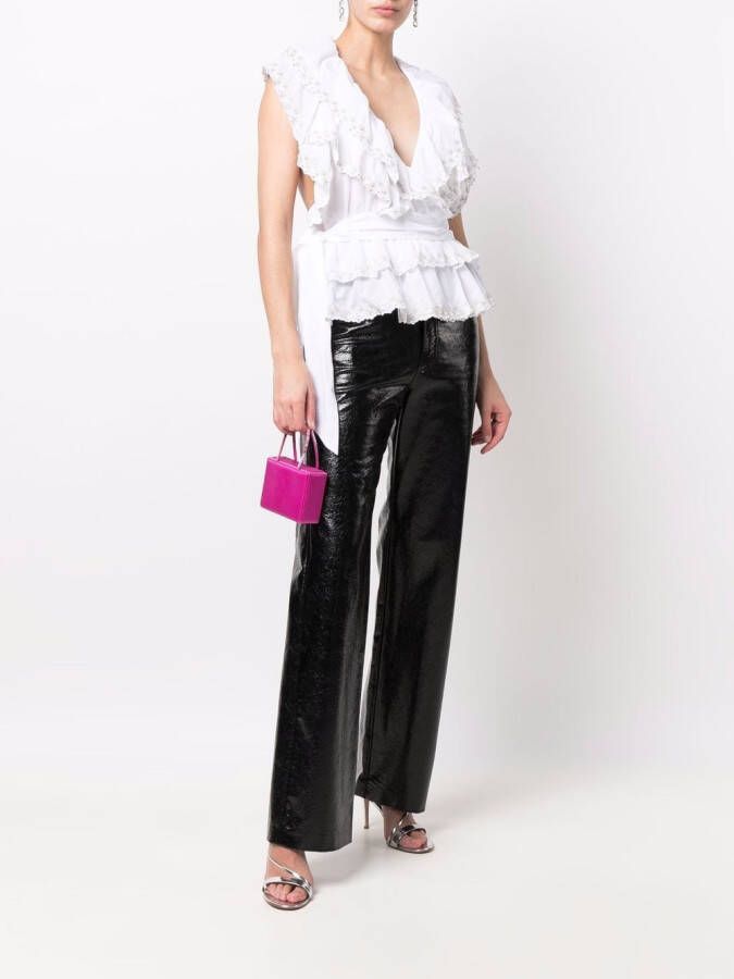 Alexandre Vauthier Top verfraaid met ruches Wit
