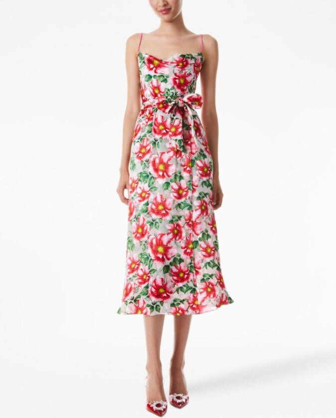 alice + olivia Midi-jurk met bloemenprint Roze