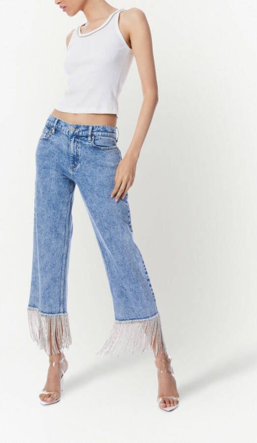 alice + olivia Jeans verfraaid met kristallen Blauw