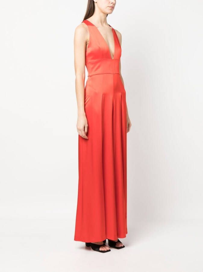 alice + olivia Jumpsuit met diepe hals Rood