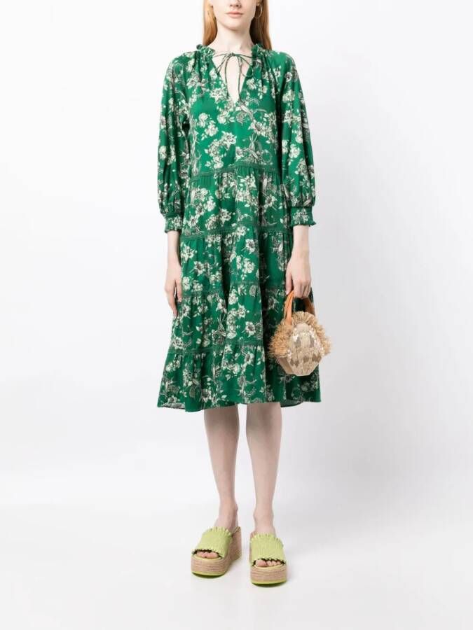 alice + olivia Midi-jurk met bloemenprint Groen