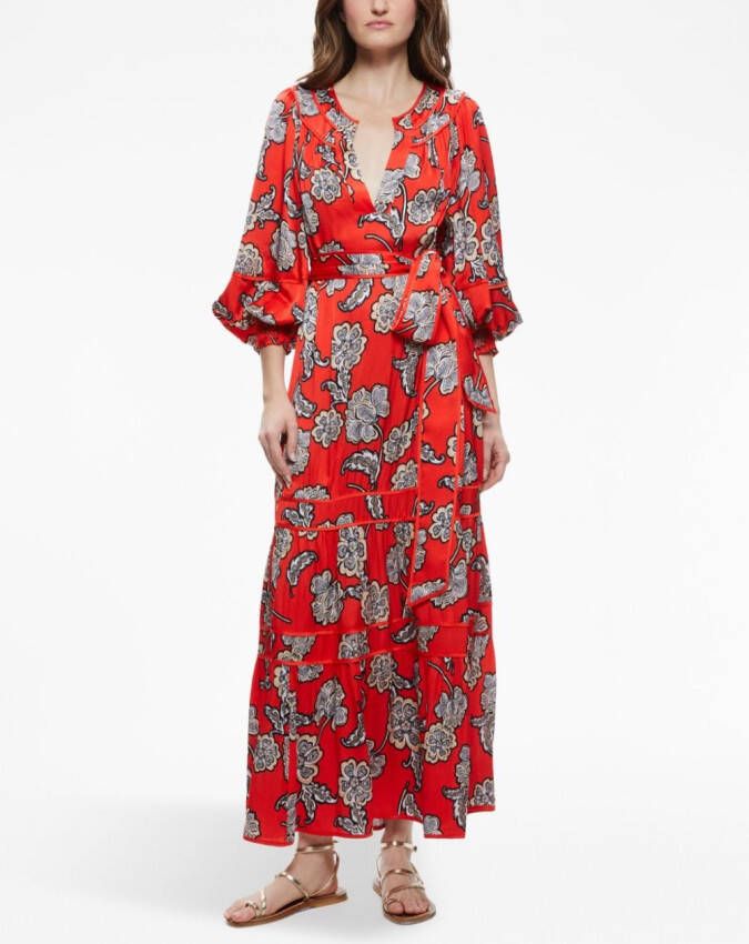 alice + olivia Lyla midi-jurk met bloemenprint Rood