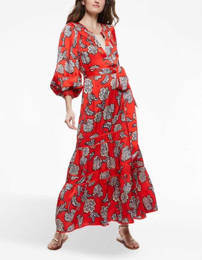 alice + olivia Lyla midi-jurk met bloemenprint Rood