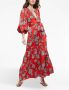 Alice + olivia Lyla midi-jurk met bloemenprint Rood - Thumbnail 3