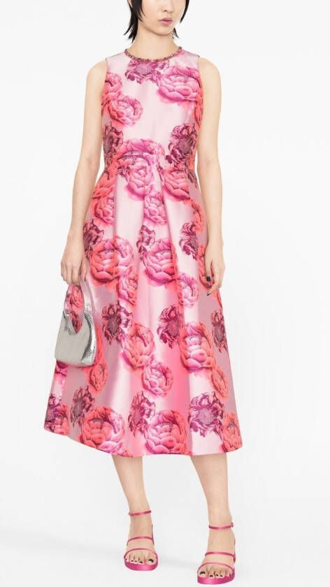 alice + olivia Midi-jurk met bloemenprint Roze
