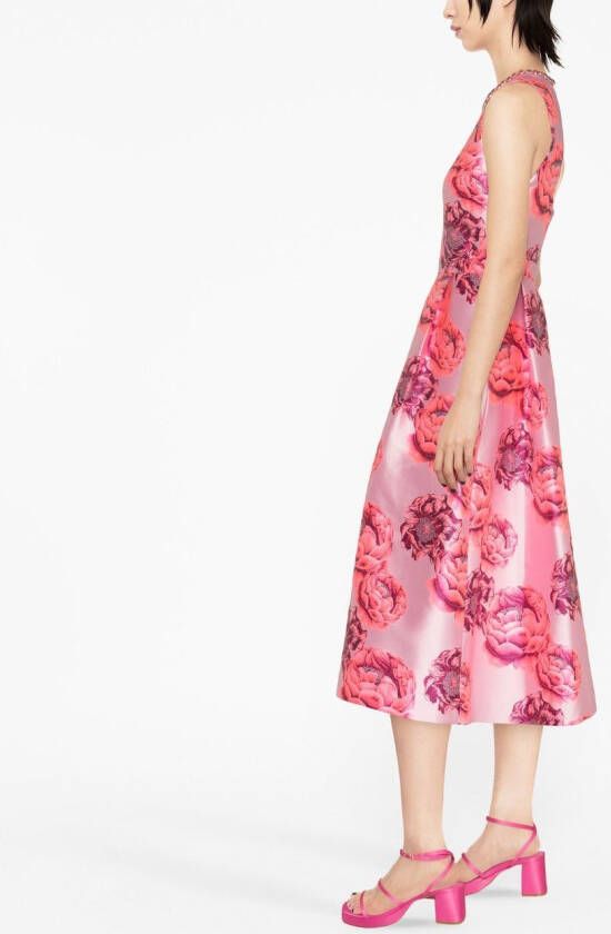 alice + olivia Midi-jurk met bloemenprint Roze